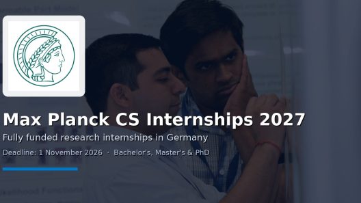 Max Planck Computer Science Internships 2027 in Germany: Fully Funded Research Placements