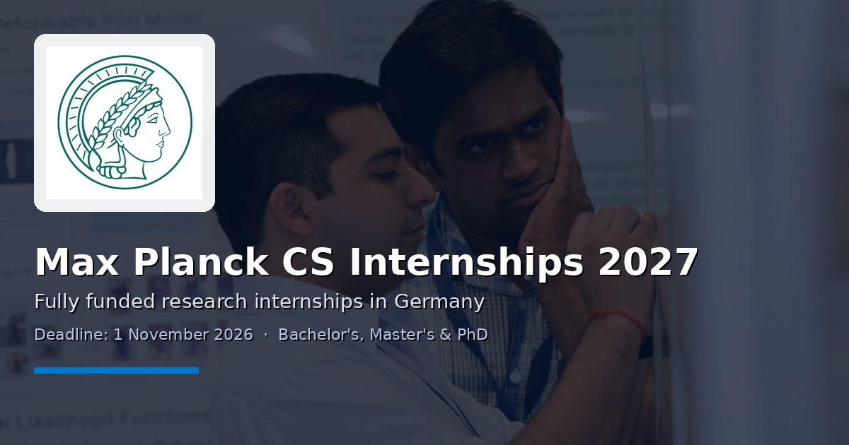Max Planck Computer Science Internships 2027 in Germany: Fully Funded Research Placements