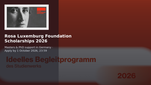 Rosa-Luxemburg-Stiftung Scholarships 2026: Studienwerk Study and Doctoral Tracks