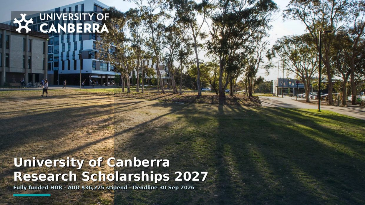 University of Canberra Research Scholarships: Australian Government Research Training Program and University of Canberra Higher Degree by Research Stipend Guide
