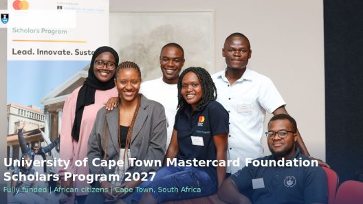 University of Cape Town Mastercard Foundation Scholars Program 2027 for African Citizens (Fully Funded)